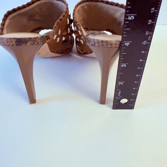 Antonio Melani Studded Mule Shoes Size 8 Beaded Brown Suede Heels Boho Hippie - Picture 10 of 14